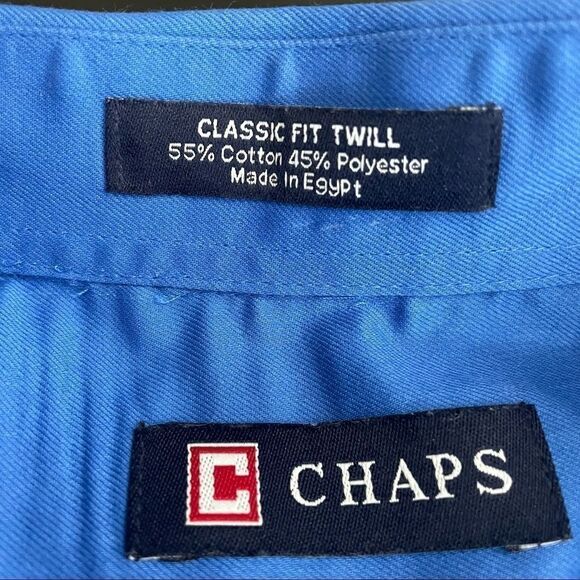 Chaps Men Classic Fit Twill Dress Shirt 15-15 1/2 - Picture 6 of 10